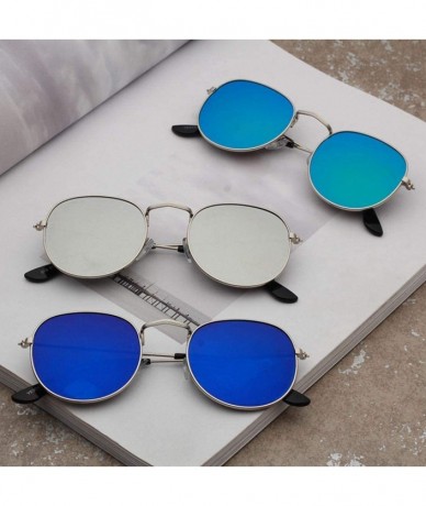 Fashion UV Protection Glasses Travel Goggles Metal Frame Outdoor Sunglasses  Sunglasses - Blue - CL18RIUCO03
