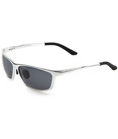 Aviator Mens Sunglasses Aluminum Frame Light Weight UV Protection Sunglasses - Silver/Black - CQ11Z94EQ27 $14.04
