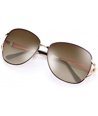 Rectangular Polarized Sunglasses Driving Blocking Eyeglasses - A610-brown - C8199I6XCSY $18.84
