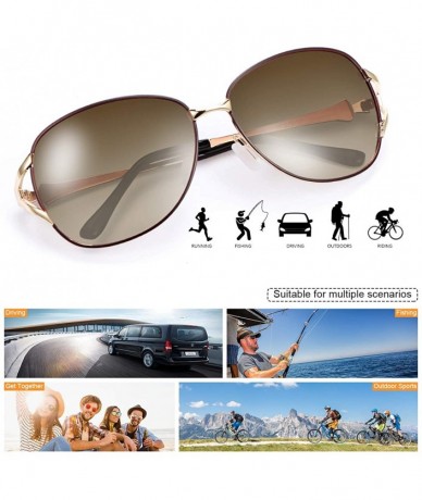 Rectangular Polarized Sunglasses Driving Blocking Eyeglasses - A610-brown - C8199I6XCSY $18.84