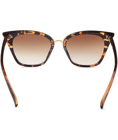 Cat Eye Women Fashion Classic Cat Eye Clear Sunglasses - Tortoiseshell - CN184HS6Q6Z $11.06