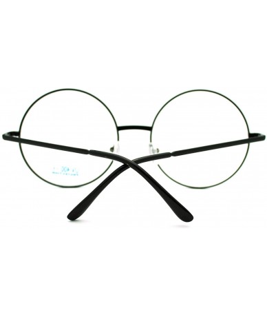 Oversized Oversize Large Hippie Round Circle Len Clear Lens Glasses - Black - CR12M1U5L4D $18.76