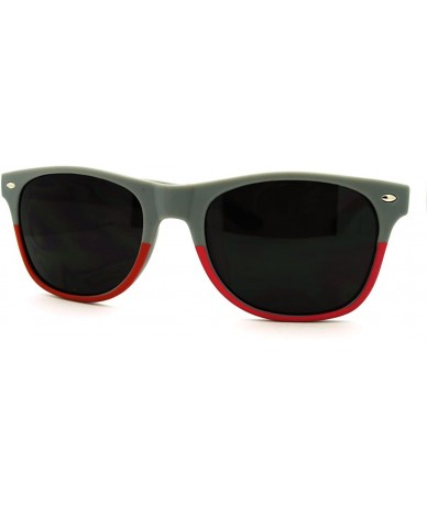 Wayfarer Matte Gray Square Sunglasses Spring Hinge Super Dark Lens - Gray Red Pink - CG11EX1JFOL $7.22