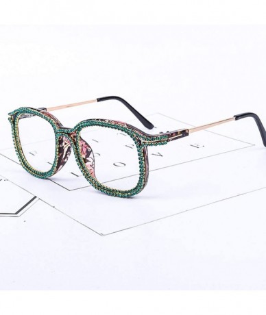 Square Rhinestone Square Frame Sunglasses Trendy Retro Women Lady Sun Glasses - Cn - C718XAUQ8ZK $9.70