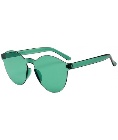 Semi-rimless Fashion Rimless Sunglasses Transparent Candy Color Eyewear Resin Lens Sunglasses Eyewear - C - CI1908ND5ZC $20.35