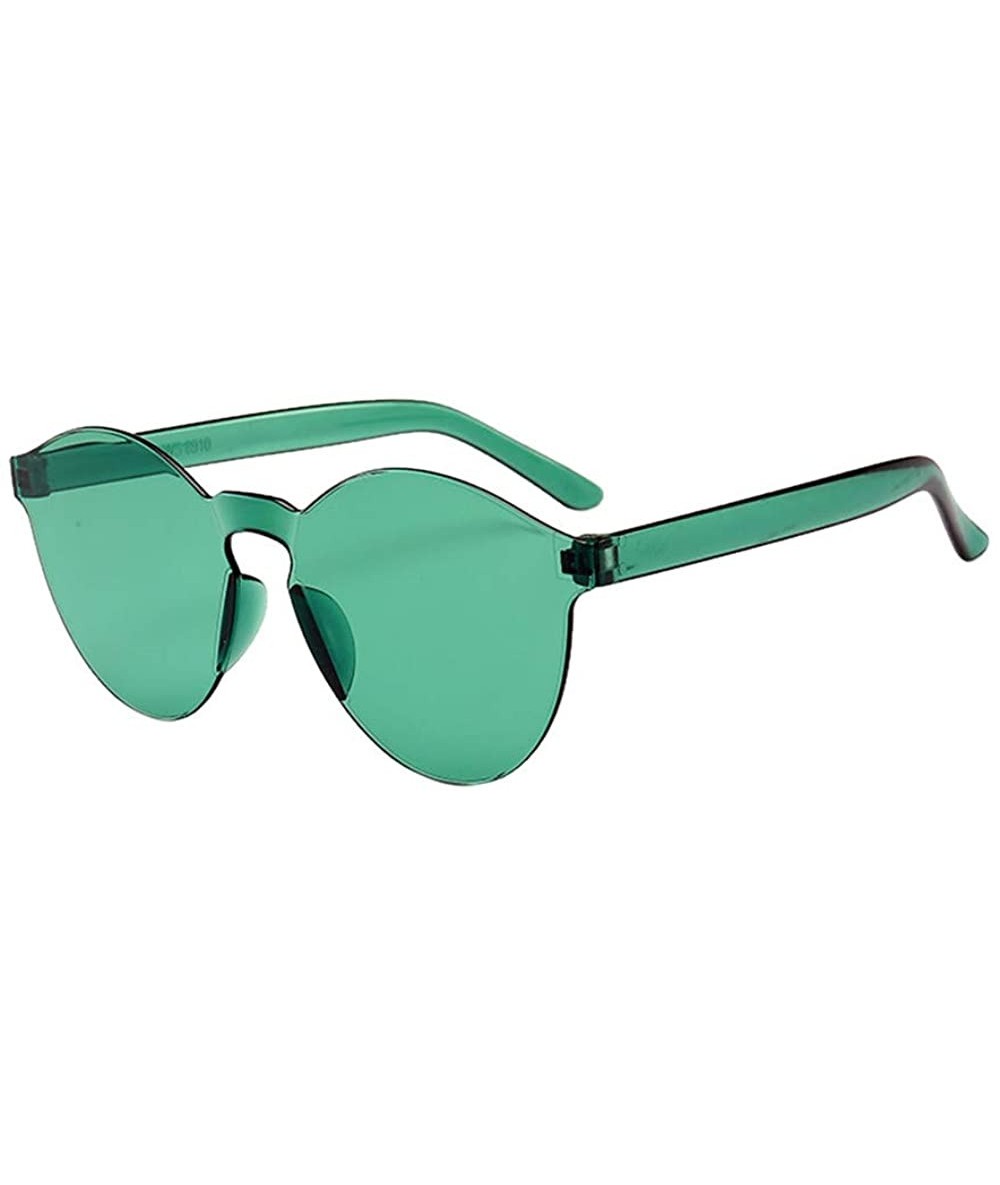 Semi-rimless Fashion Rimless Sunglasses Transparent Candy Color Eyewear Resin Lens Sunglasses Eyewear - C - CI1908ND5ZC $11.87