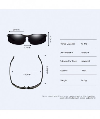 Sport Men's Aluminum Magnesium Polarizing Sunglasses Half Frame Color Film Outdoor Sports Polarizing Sunglasses - G - CL18Q0H...