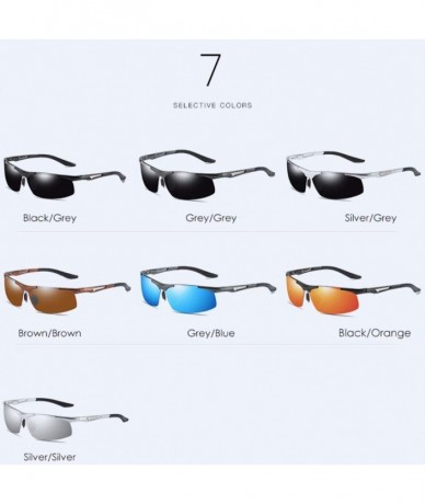Sport Men's Aluminum Magnesium Polarizing Sunglasses Half Frame Color Film Outdoor Sports Polarizing Sunglasses - G - CL18Q0H...