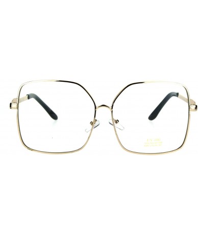 Butterfly Womens Gold Oversize Butterfly Rectangular Clear Lens Metal Rim Ironic Granny Eye Glasses - CG183SG6UIM $22.64