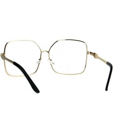 Butterfly Womens Gold Oversize Butterfly Rectangular Clear Lens Metal Rim Ironic Granny Eye Glasses - CG183SG6UIM $14.08