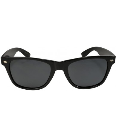 Wayfarer Polarized Horned Rim Style Sunglasses 5401A-P - Black - CS11MOFSU4T $9.96