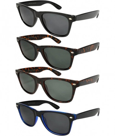 Wayfarer Polarized Horned Rim Style Sunglasses 5401A-P - Black - CS11MOFSU4T $9.96