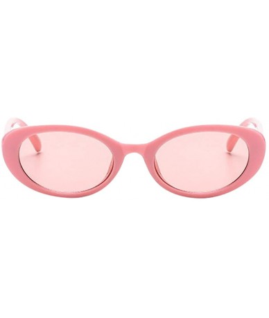 Oval Women Retro Vintage Unisex Sunglasses Girl Rapper Oval Shades Grunge Glasses Trendy Hip Hop Eyeglass - C018N0D938L $7.80