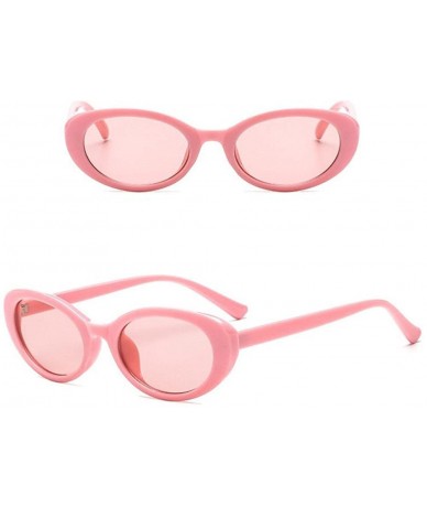 Oval Women Retro Vintage Unisex Sunglasses Girl Rapper Oval Shades Grunge Glasses Trendy Hip Hop Eyeglass - C018N0D938L $7.80