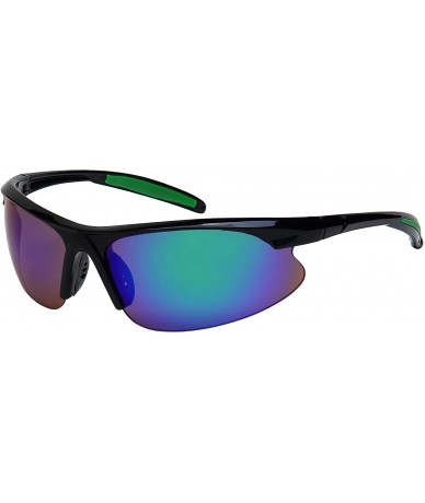Semi-rimless Sport Wrap Around Style Active UV Protection Sunglasses Color Mirrored Lens for Men Women - C018YMEMQLG $21.13
