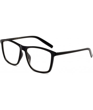 Square "Imperial" Slim Design Large Squared Fashion Clear Lens Glasses - Black - CD12HJWPZ6R $18.74