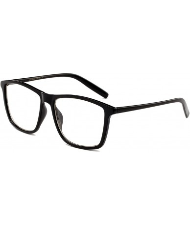 Square "Imperial" Slim Design Large Squared Fashion Clear Lens Glasses - Black - CD12HJWPZ6R $9.12