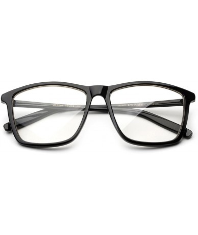 Square "Imperial" Slim Design Large Squared Fashion Clear Lens Glasses - Black - CD12HJWPZ6R $9.12