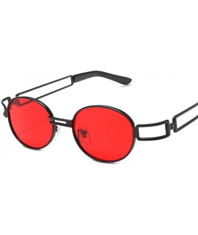 Oval Adult Classic Oval Glasses Sunglasses Use A Metal Frame Sunglasses to Drive Uv Sunglasses (Color Red) - Red - C51997LXST...