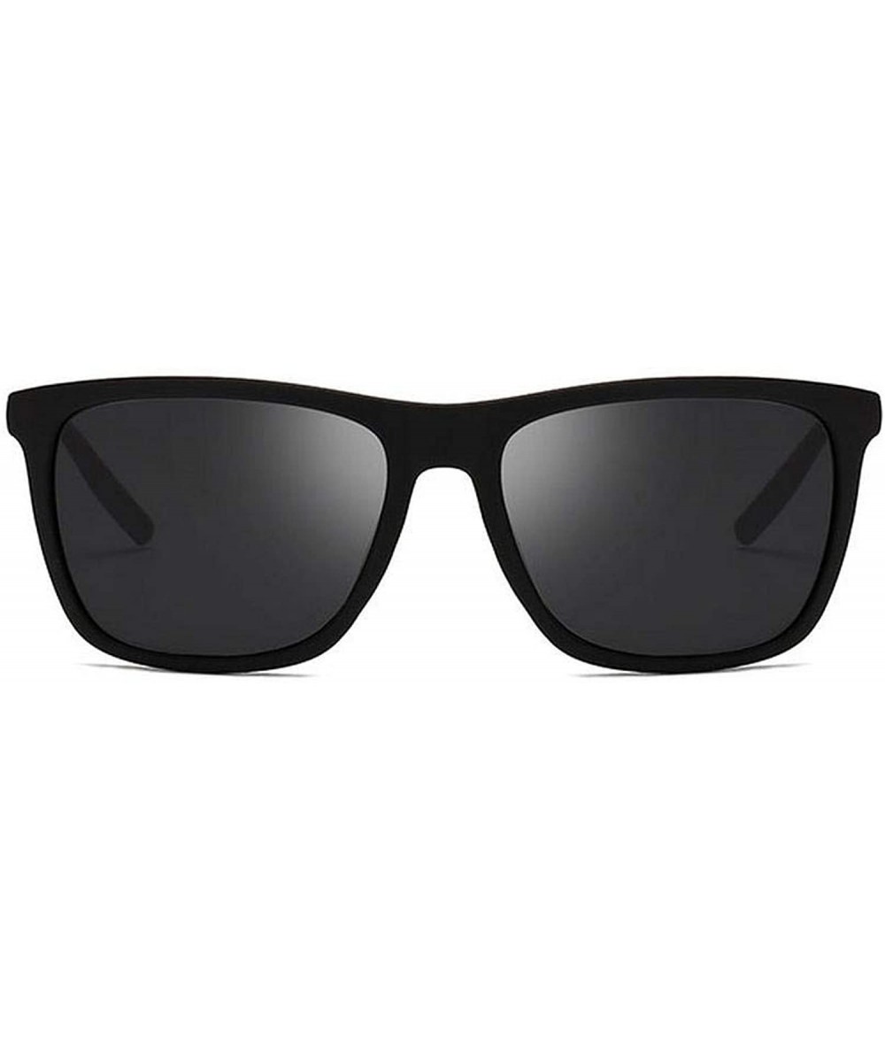 Square Polarizing Sun Glasses Men Polarized Sunglasses Elasticity Frame  Women Er Sunglases Man - Sand Black - CR199CEQ7L2
