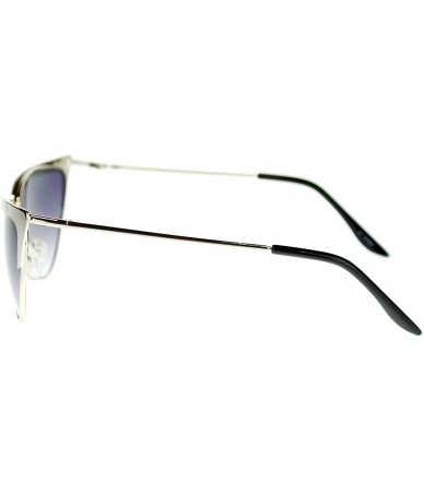 Cat Eye Womens Classic Retro Metal Frame Cat Eye Fashion Vintage Sunglasses - Silver - CY11NI0G113 $8.04