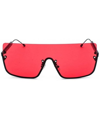 Square 2019 new fashion brand designer metal half frame frog mirror unisex trend sunglasses UV400 - Red - CS18LWRGT3N $9.65