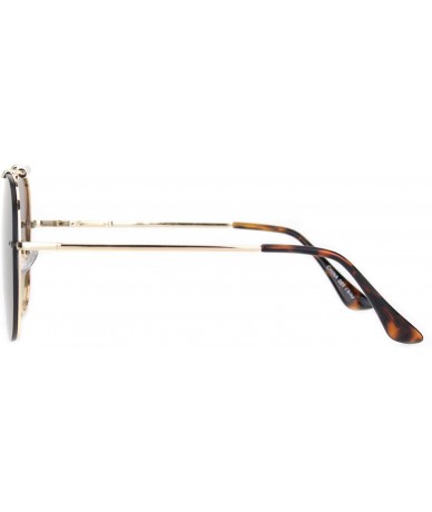 Shield Luxury Large Shield Metal Rim Racer Designer Sunglasses - Gold Gradient Brown - CF18NKS5ST8 $12.86