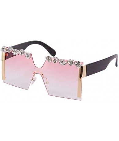 Shield Oversize Shield Visor Sunglasses Flat Top Mirrored Mono Lens 170mm - Pink Crystal - CZ197UUKWQC $15.79