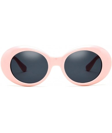 Round Futuristic Oxeye Oval Bold Frame Sunglasses - Pink - CB18340UHLH $16.91