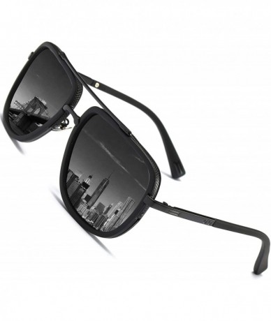 Oversized Fashion Oversized Polarized Sunglasses Square - Black 2 - CG18ARAHLCH $12.62