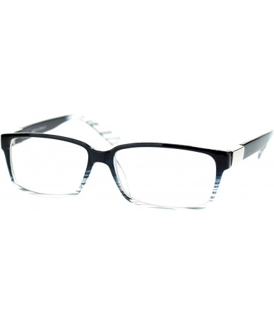 Rectangular Designer Fashion Clear Lens Eyeglasses Classic Rectangular Glasses - Black Clear - CH11OZ6CZ5P $9.79