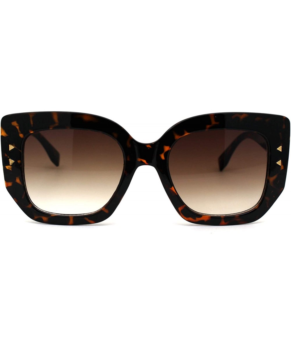 Butterfly Womens Thick Mod Plastic Butterfly Oversize Cat Eye Sunglasses - Tortoise Brown - CE18ZWOTHQ3 $13.29