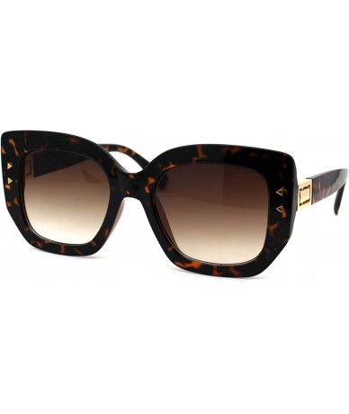 Butterfly Womens Thick Mod Plastic Butterfly Oversize Cat Eye Sunglasses - Tortoise Brown - CE18ZWOTHQ3 $13.29