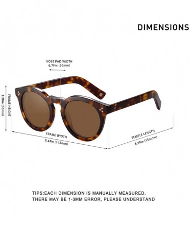 Cat Eye Round Acetate Sunglasses for Women Men - Retro Polarized Sunglasses Classic Fashion Designer Style - CU1965IZLHX $30.79