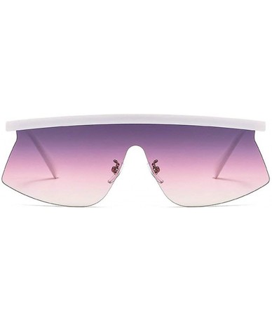 Rimless Mens Goggle Rimless Oversized Sunglasses Women Fashion Shades UV400 Vintage One-piece Flat Top Sun Glasses - CF192YW2...