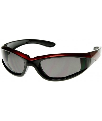 Wrap Shatterproof Two-Tone Color Sports Sunglasses (Purple) - CU11EIDM90L $29.92