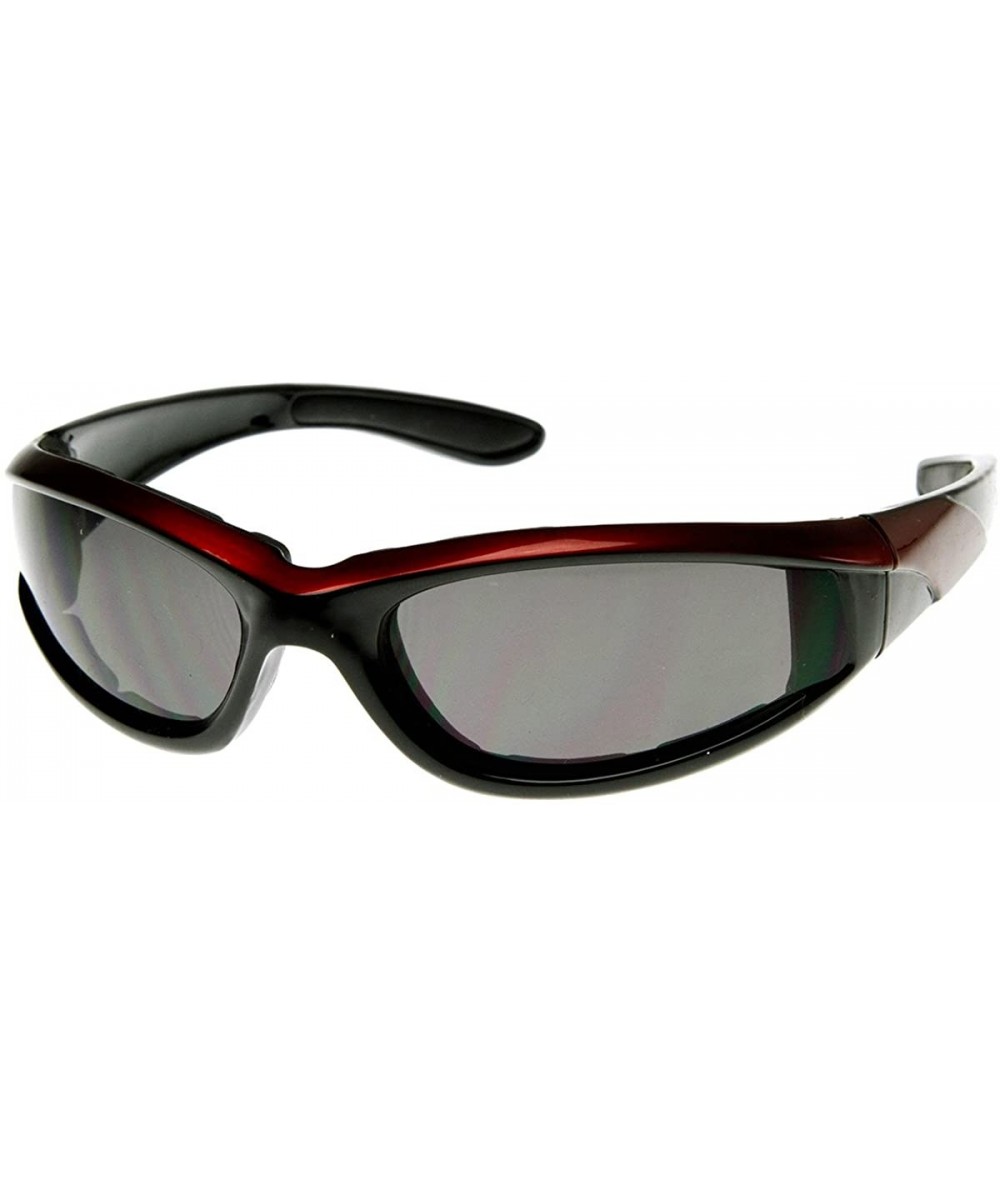 Wrap Shatterproof Two-Tone Color Sports Sunglasses (Purple) - CU11EIDM90L $13.89