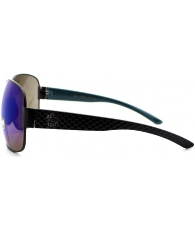 Square Mens Sunglasses Oversized Fashion Square Frame UV400 - Black Blue - CM18904KH3R $8.12