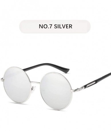Aviator Round Sunglasses Women Vintage Brand Designer Men Steampunk Pink As Picture - Silver - CM18YQTTUI3 $20.18