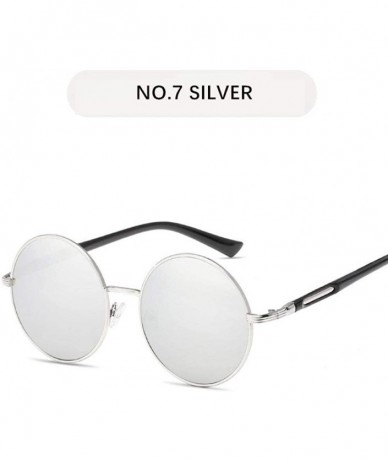 Aviator Round Sunglasses Women Vintage Brand Designer Men Steampunk Pink As Picture - Silver - CM18YQTTUI3 $7.25