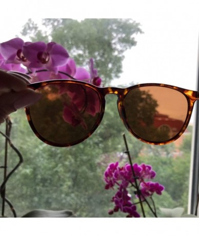Round Vintage Round Mirrored Lens Polarized Sunglasses Classic Style - Leopard (Tortoise) Frame Brown Lens - C018UZ2ADZI $10.54