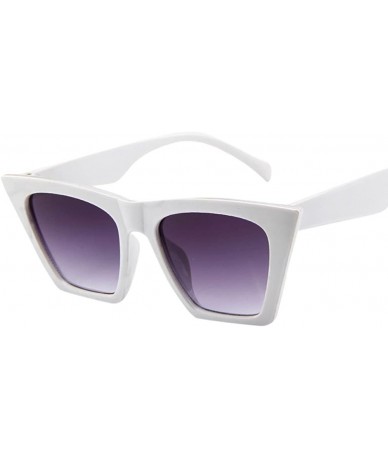Oversized Rectangle Sunglasses Oversized Protection Suitable - White - C5199I4ZGUH $20.54