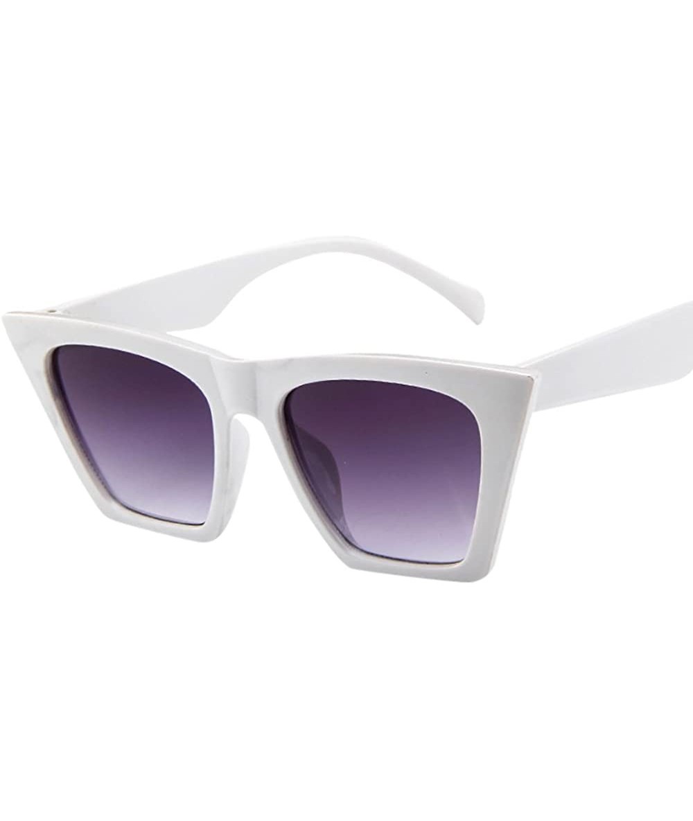 Oversized Rectangle Sunglasses Oversized Protection Suitable - White - C5199I4ZGUH $9.55