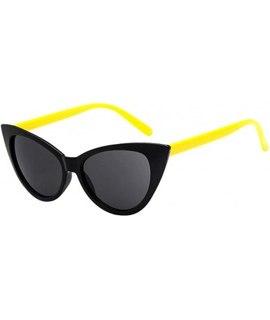 Goggle Retro Vintage Narrow Cat Eye Sunglasses for Women Clout Goggles Plastic Frame - Black3 - CQ193TCODIX $18.74