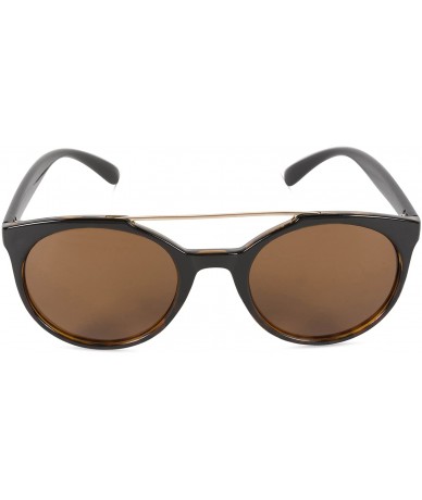 Square Classic Oversized Sunglasses Round - Black to Demi Frame/Brown Lens - C218CZWL8E5 $14.09