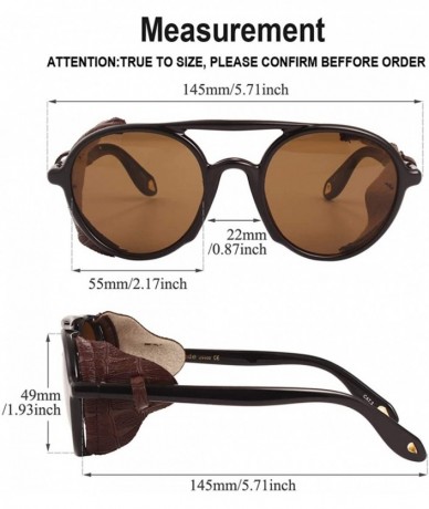 Round Polarized Sunglasses for Men and Women Retro Steampunk Round Frame Driving Sun glasses 100% UV Blocking - CZ198KOLE9R $...