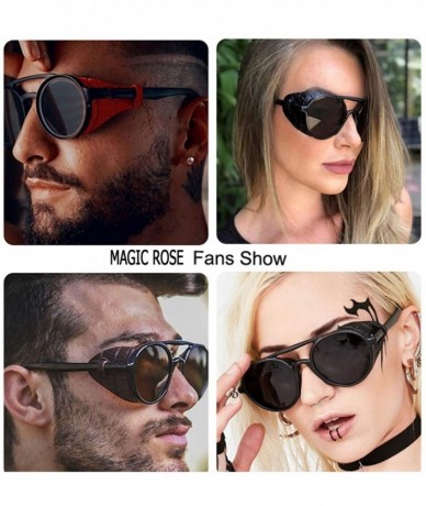 Round Polarized Sunglasses for Men and Women Retro Steampunk Round Frame Driving Sun glasses 100% UV Blocking - CZ198KOLE9R $...