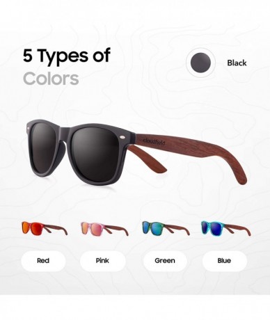 Round Wood Sunglasses Polarized for Men and Women - Bamboo Wooden Sunglasses Sunnies - Fishing Driving Golf - Pc-black - CF19...