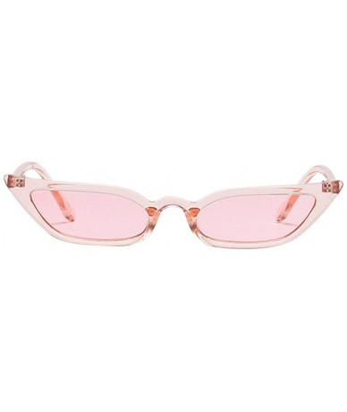 Oval Women's Small Cat Eye Sunglasses - Ladies Retro Tiny Cateye Sunglasses Vintage UV400 Protection Eyewear - Pink - CA195IG...