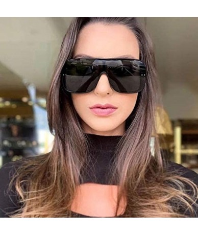 Oversized Classic Oversized Womens Sunglasses UV Protection Fashion Large Square Gradient Frame - Black Leopard - CT18RUH6YQ4...